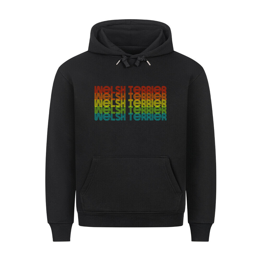 Premium Hoodie "Welsh Terrier - RETRO" Schwarz – hunde-shirt.de