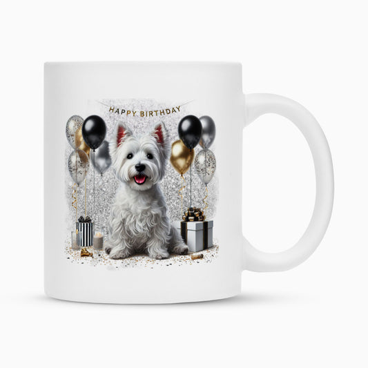 Tasse "Westie - Happy Birthday" Weiß – hunde-shirt.de