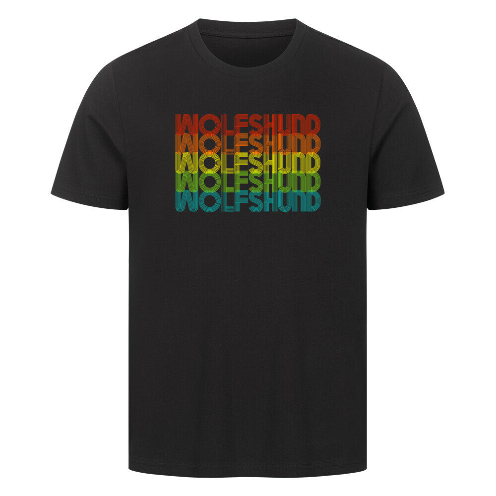 Premium T-Shirt "Irischer Wolfshund - RETRO" Schwarz – hunde-shirt.de