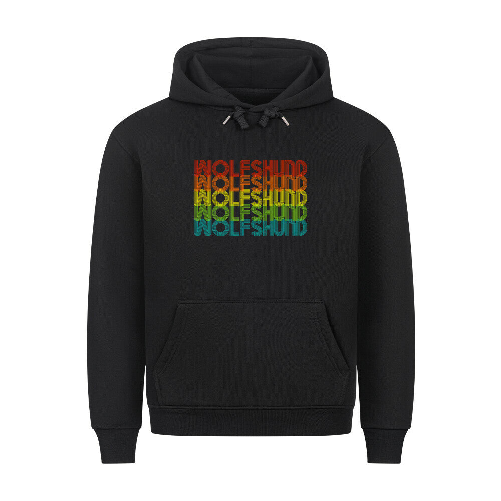 Premium Hoodie "Irischer Wolfshund - RETRO" Schwarz – hunde-shirt.de