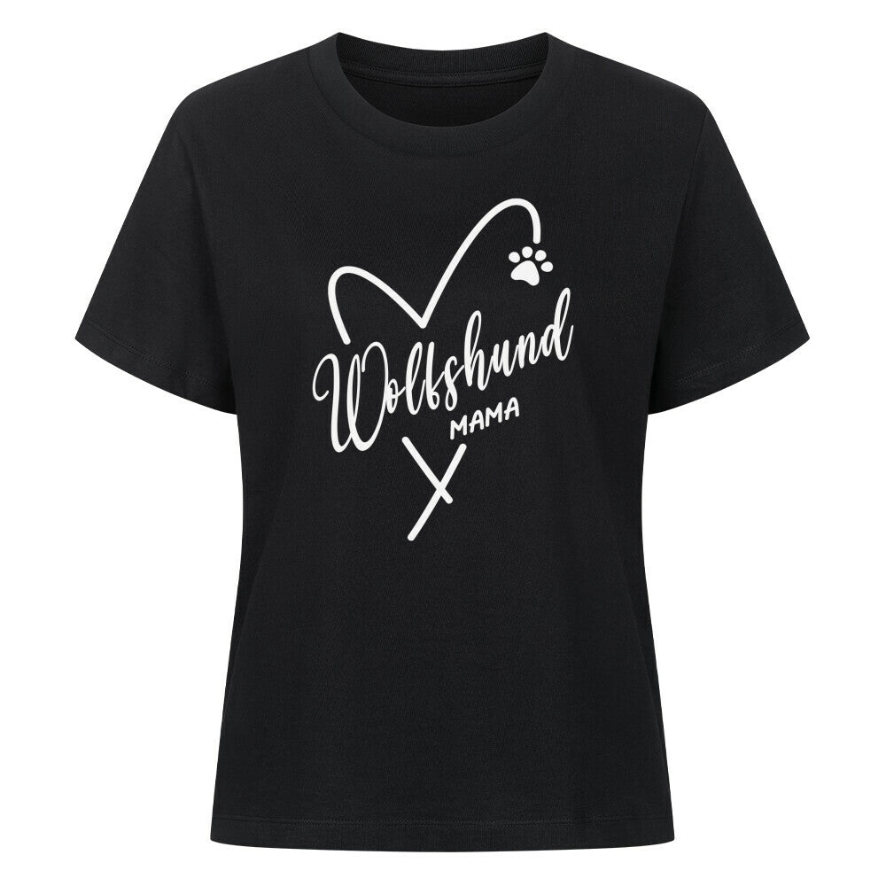 Premium Damen-Shirt "Irischer Wolfshund - Mama" Schwarz – hunde-shirt.de
