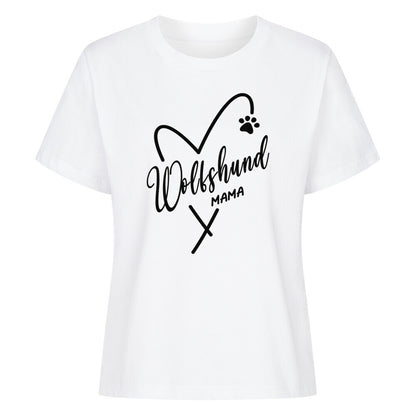 Premium Damen-Shirt "Irischer Wolfshund - Mama" Weiß – hunde-shirt.de