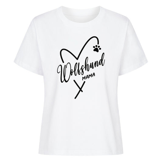 Premium Damen-Shirt "Irischer Wolfshund - Mama" Weiß – hunde-shirt.de