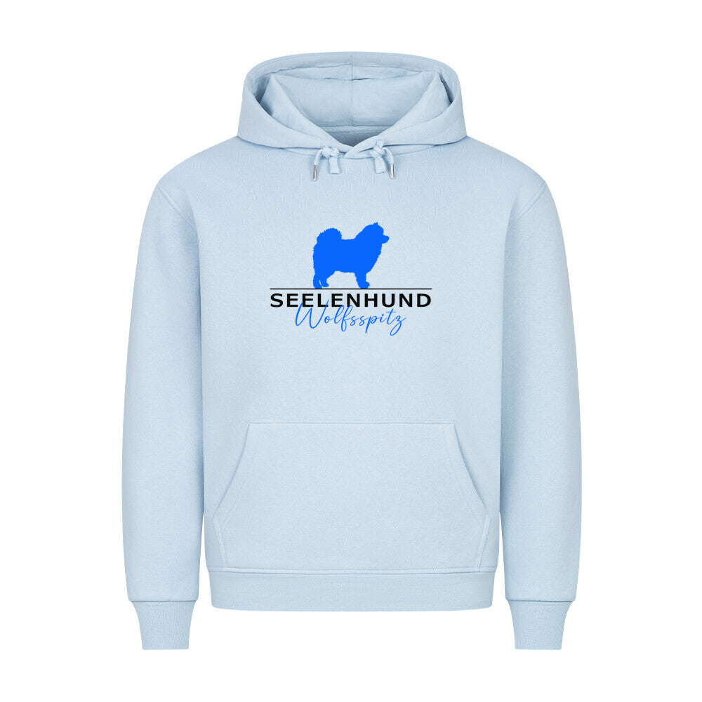 Premium Hoodie "Wolfsspitz - Seelenhund" Babyblau – hunde-shirt.de