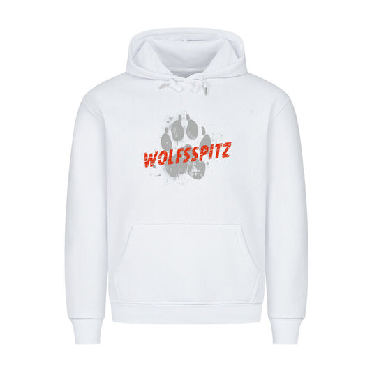 Premium Hoodie "Wolfsspitz - PAW" Weiß – hunde-shirt.de