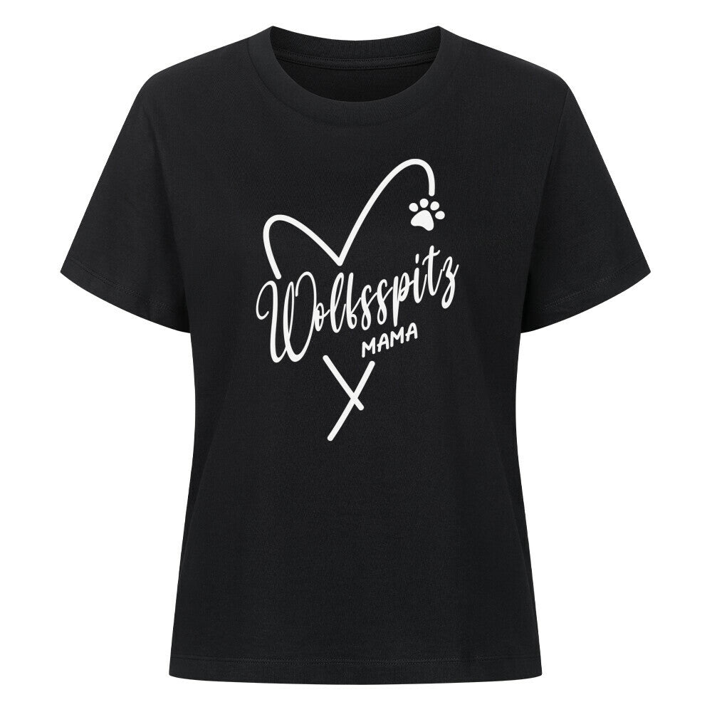 Premium Damen-Shirt "Wolfsspitz - Mama" Schwarz – hunde-shirt.de