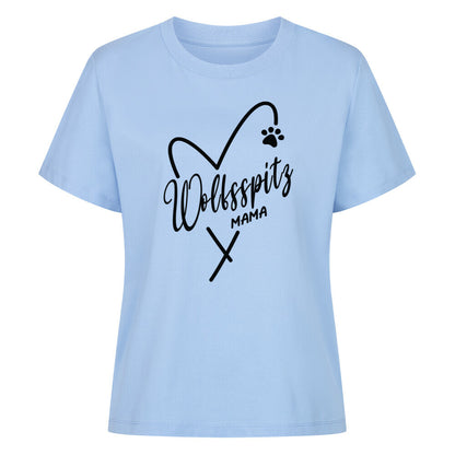 Premium Damen-Shirt "Wolfsspitz - Mama" Sky Blue – hunde-shirt.de