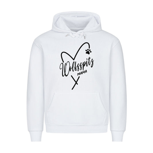 Premium Hoodie "Wolfsspitz - Mama" Weiß – hunde-shirt.de