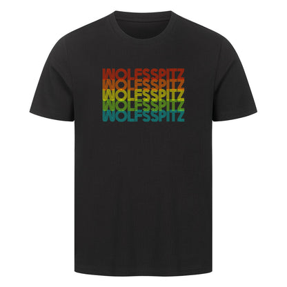 Premium T-Shirt "Wolfsspitz - RETRO" Schwarz – hunde-shirt.de