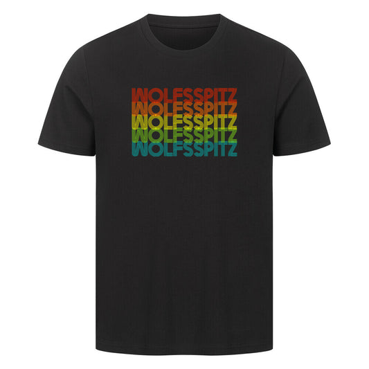 Premium T-Shirt "Wolfsspitz - RETRO" Schwarz – hunde-shirt.de