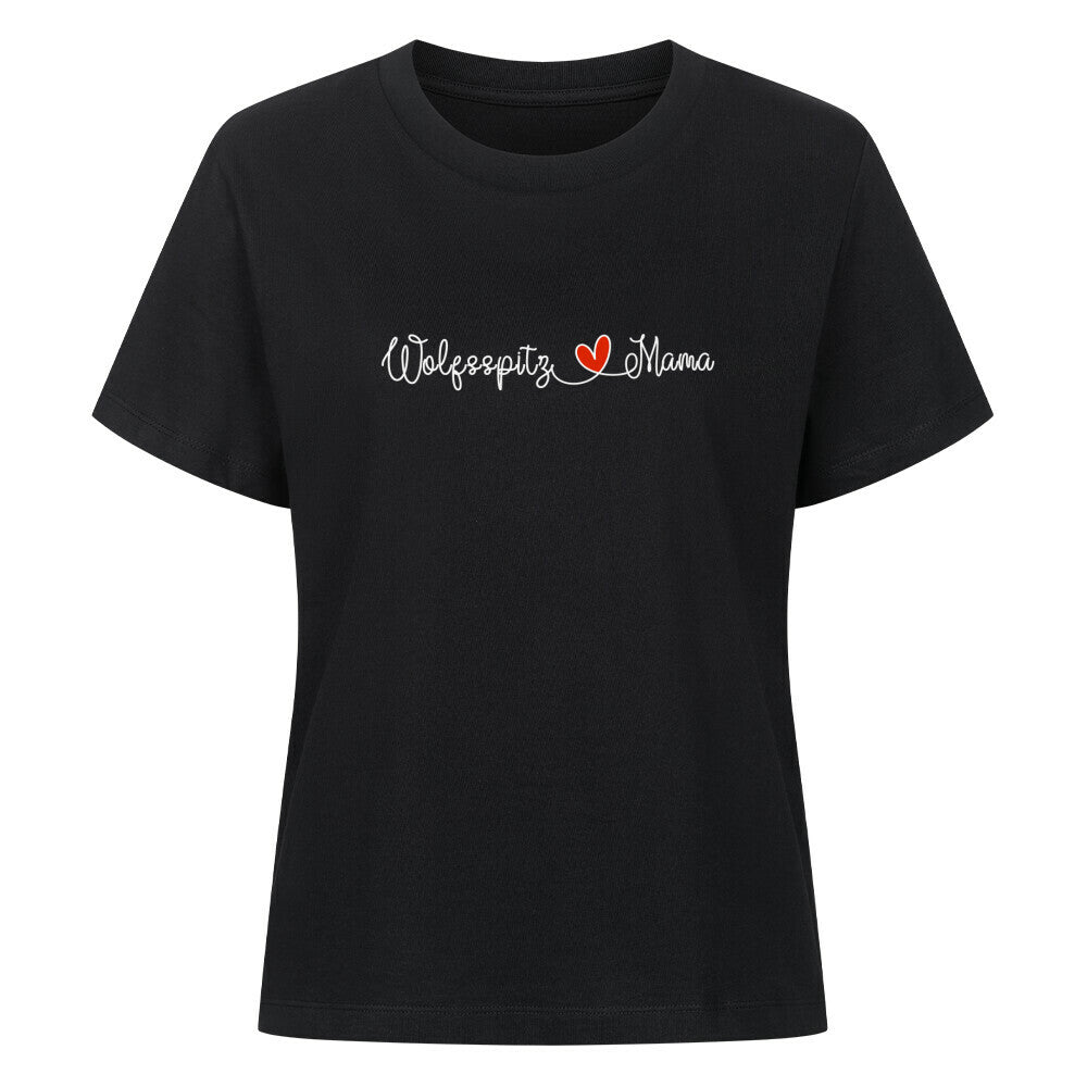 Premium Damen-Shirt "Wolfsspitz - Mama" Schwarz – hunde-shirt.de