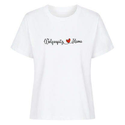 Premium Damen-Shirt "Wolfsspitz - Mama" Weiß – hunde-shirt.de