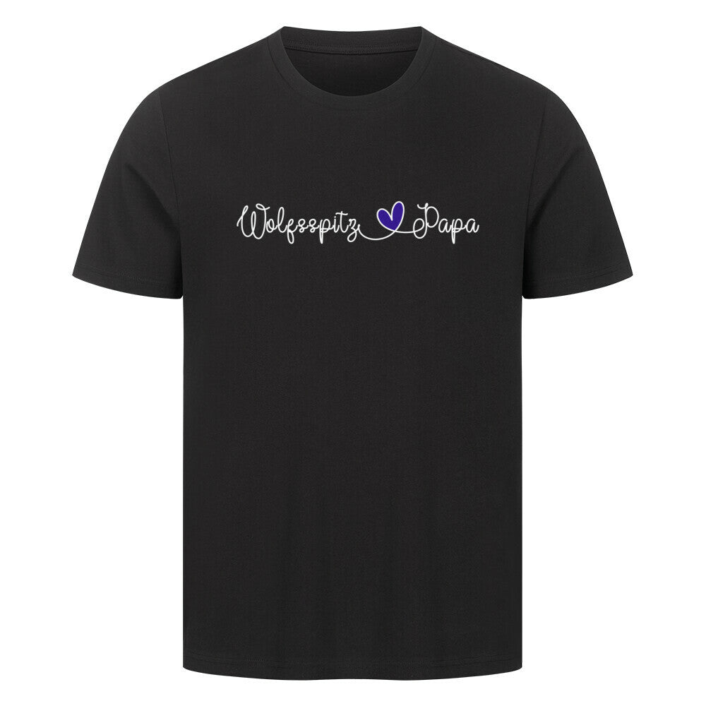 Premium T-Shirt "Wolfsspitz - Papa" Schwarz – hunde-shirt.de