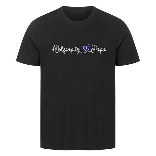 Premium T-Shirt "Wolfsspitz - Papa" Schwarz – hunde-shirt.de
