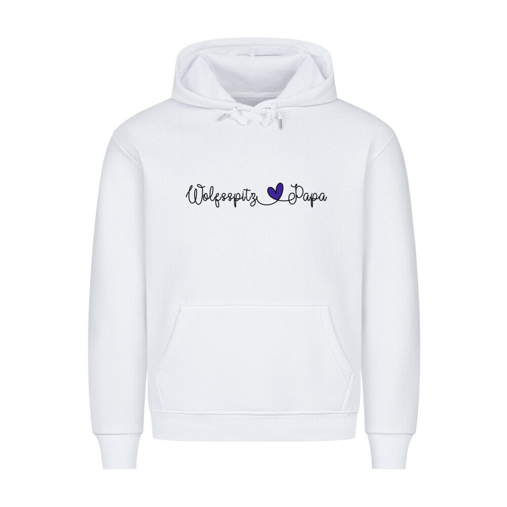 Premium Hoodie "Wolfsspitz - Papa" Weiß – hunde-shirt.de