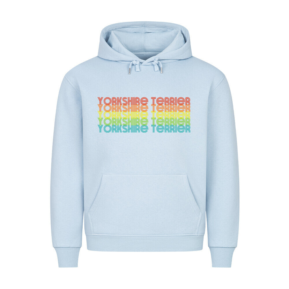 Premium Hoodie "Yorkshire Terrier - RETRO" Babyblau – hunde-shirt.de