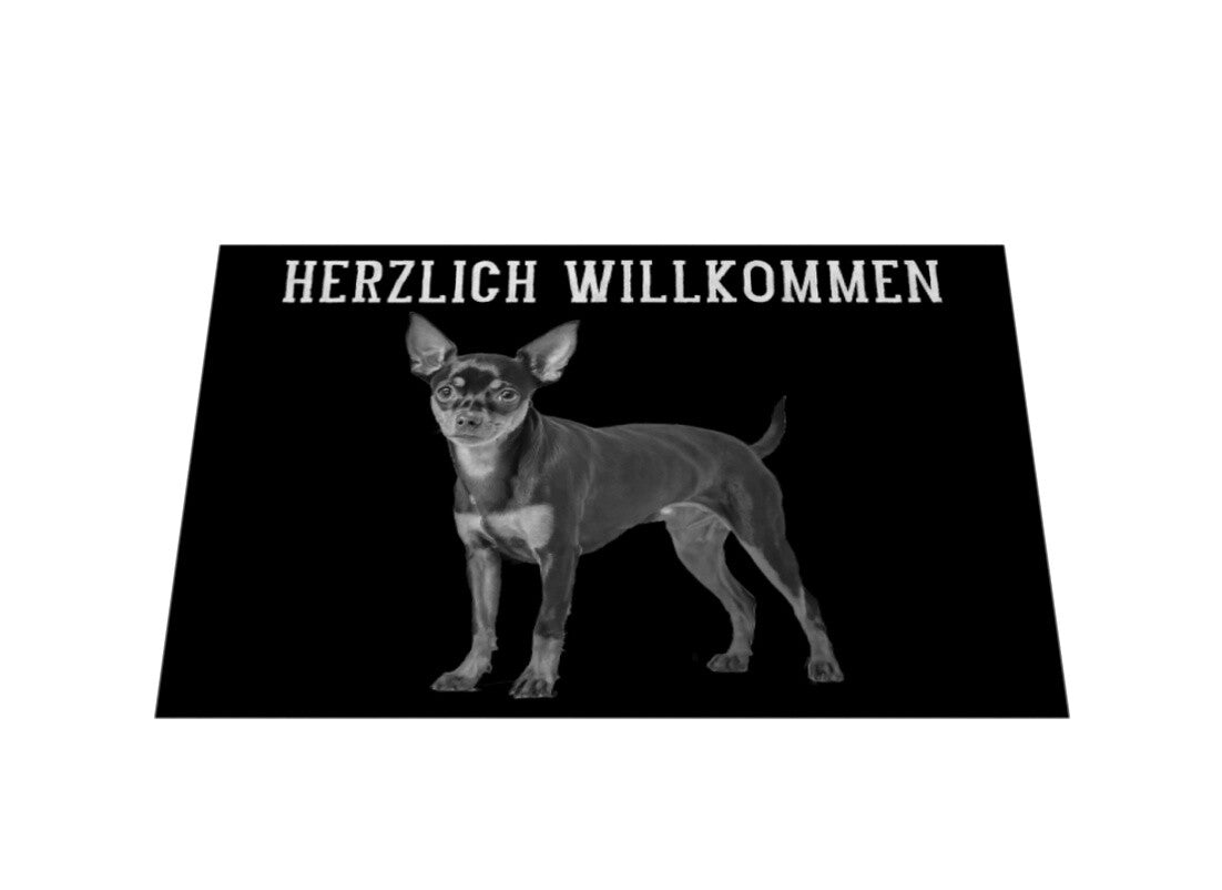 Fußmatte "Zwergpinscher - HERZLICH WILLKOMMEN II" – hunde-shirt.de