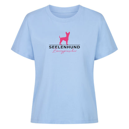 Premium Damen-Shirt "Zwergpinscher - Seelenhund" Sky Blue – hunde-shirt.de