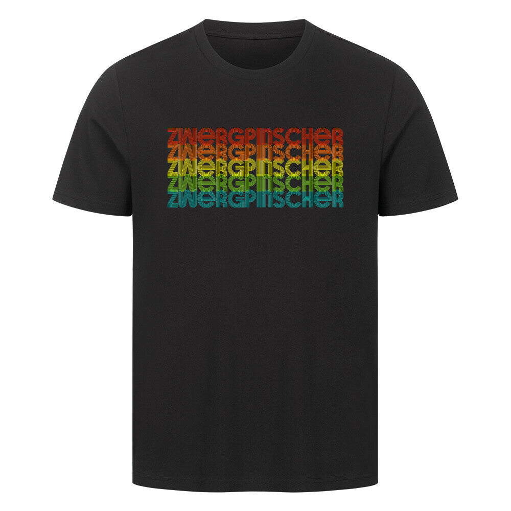 Premium T-Shirt "Zwergpinscher - RETRO" Schwarz – hunde-shirt.de
