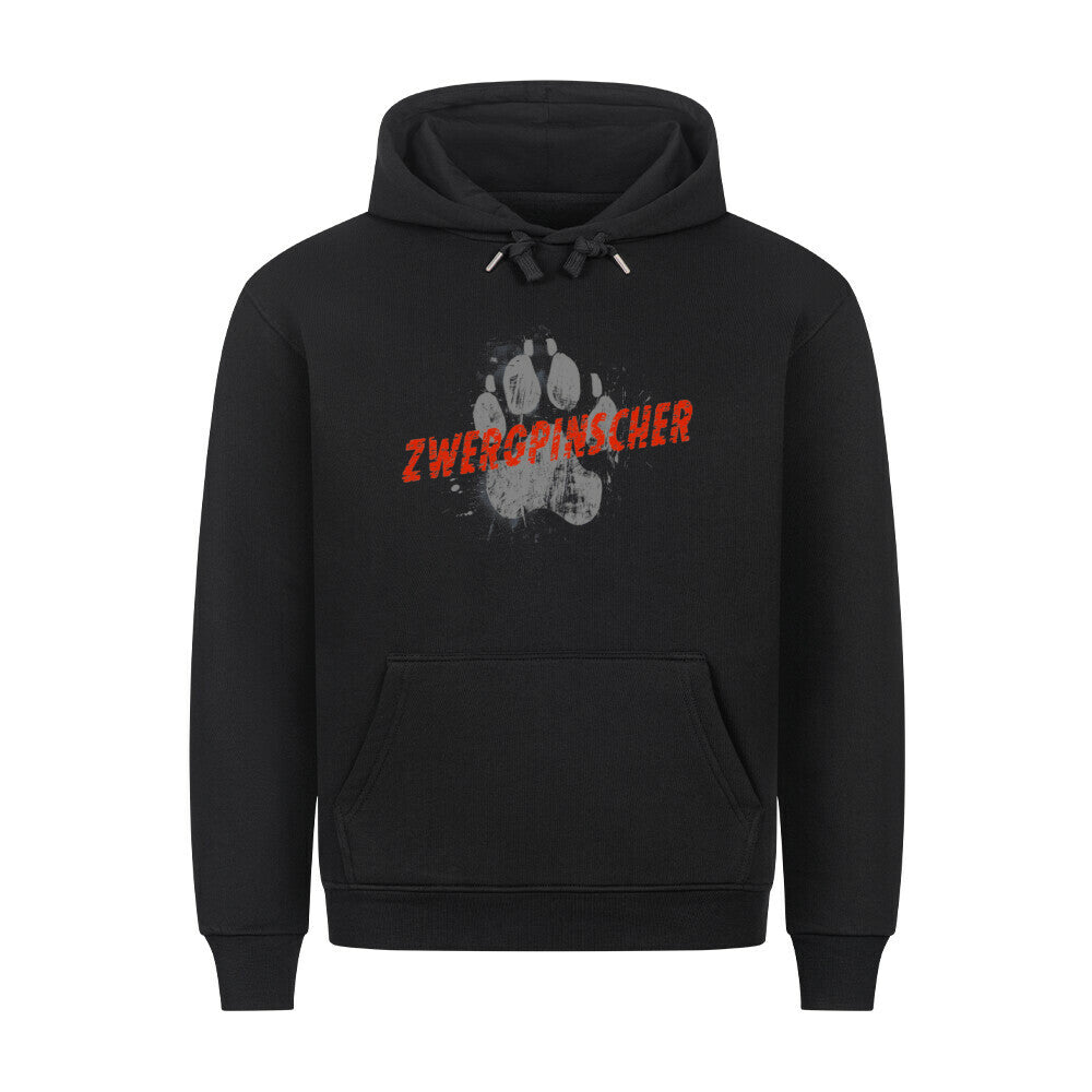 Premium Hoodie "Zwergpinscher - PAW" Schwarz – hunde-shirt.de