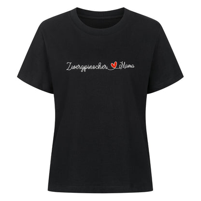 Premium Damen-Shirt "Zwergpinscher - Mama" Schwarz – hunde-shirt.de