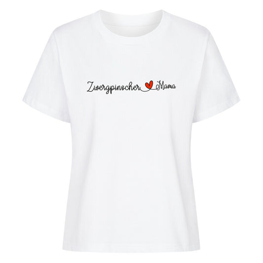 Premium Damen-Shirt "Zwergpinscher - Mama" Weiß – hunde-shirt.de