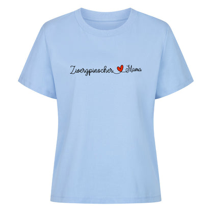 Premium Damen-Shirt "Zwergpinscher - Mama" Sky Blue – hunde-shirt.de