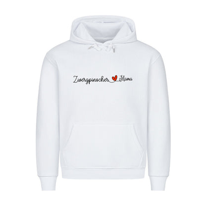 Premium Hoodie "Zwergpinscher - Mama" Weiß – hunde-shirt.de
