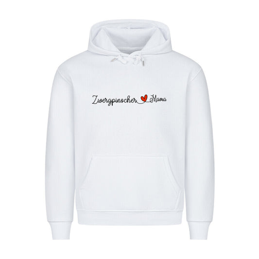 Premium Hoodie "Zwergpinscher - Mama" Weiß – hunde-shirt.de