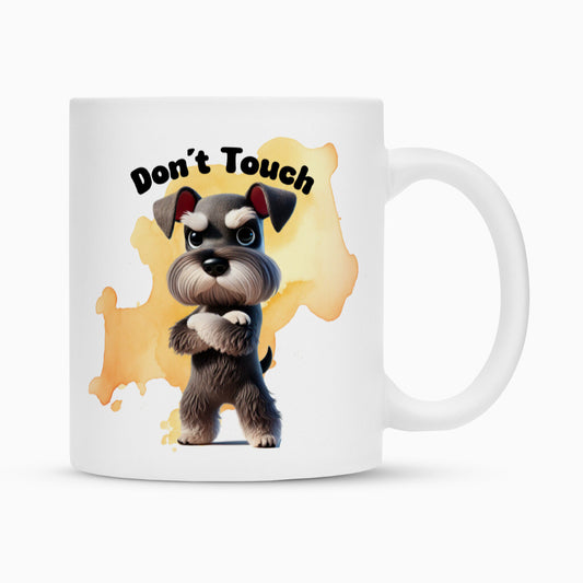 Tasse "Zwergschnauzer - Don´t touch" Weiß – hunde-shirt.de