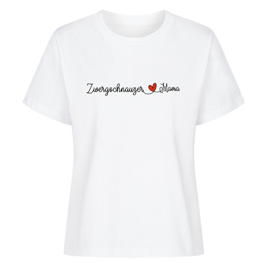 Premium Damen-Shirt "Zwergschnauzer - Mama" Weiß – hunde-shirt.de