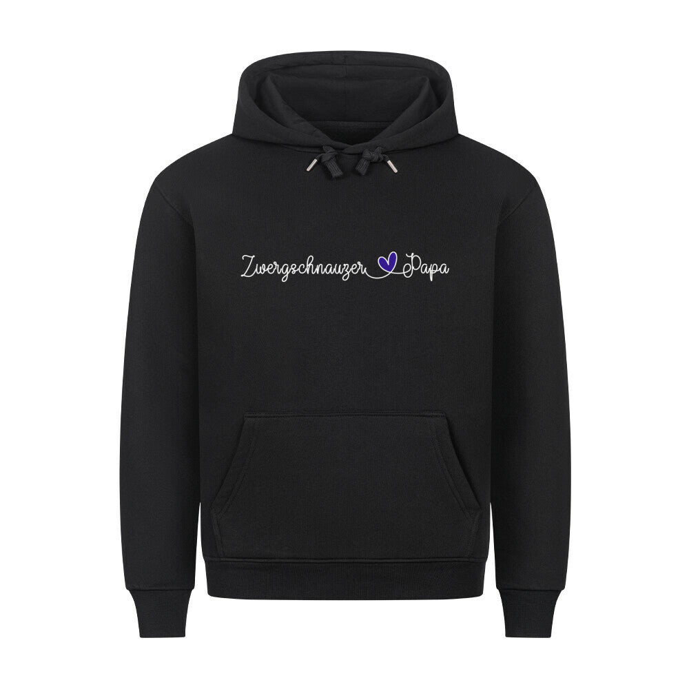 Premium Hoodie "Zwergschnauzer - Papa" Schwarz – hunde-shirt.de