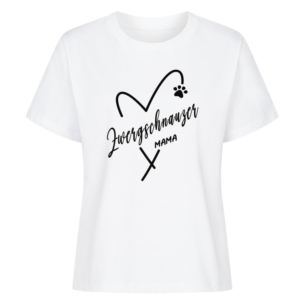 Premium Damen-Shirt "Zwergschnauzer - MAMA" Weiß – hunde-shirt.de