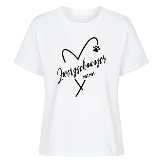 Premium Damen-Shirt "Zwergschnauzer - MAMA" Weiß – hunde-shirt.de