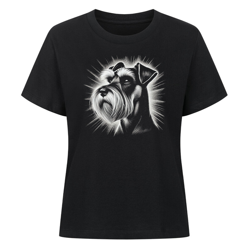 Premium Damen-Shirt "Zwergschnauzer - Shine" Schwarz – hunde-shirt.de
