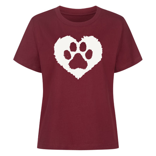 Premium Damen-Shirt "Hundeliebe" Burgunder – hunde-shirt.de