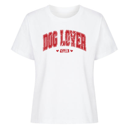 Premium Damen-Shirt "DOG LOVER CLUB" Weiß – hunde-shirt.de