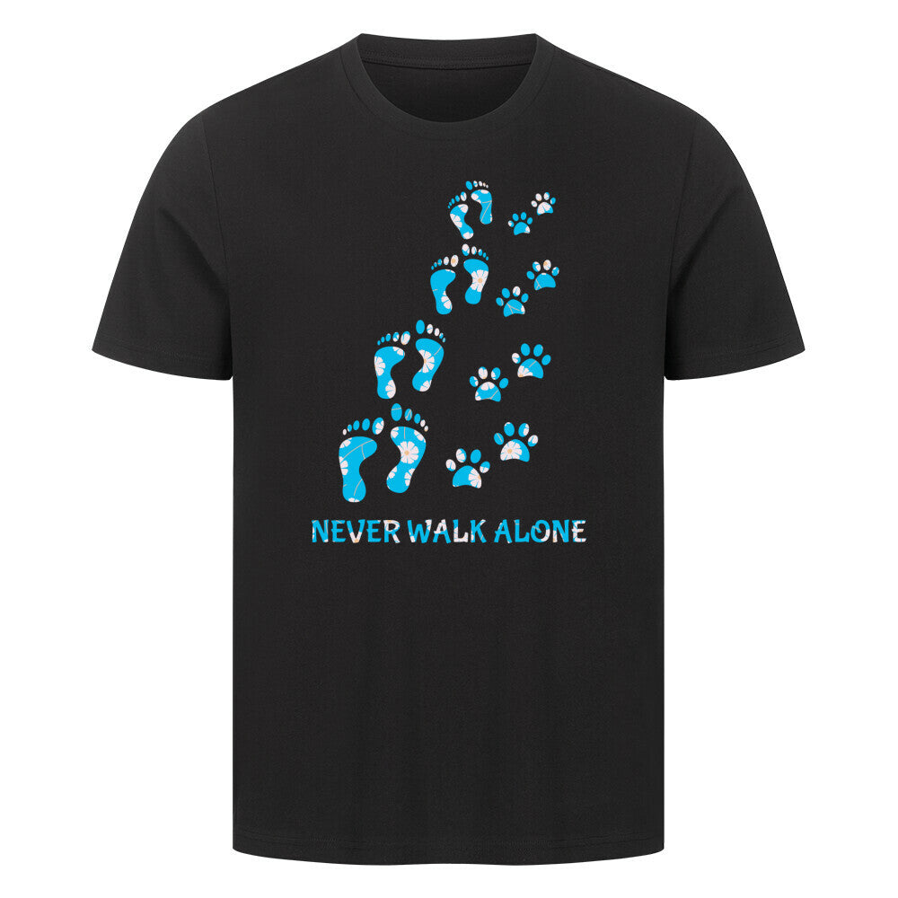 Premium T-Shirt "Never walk alone" Schwarz – hunde-shirt.de