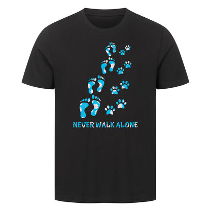 Premium T-Shirt "Never walk alone" Schwarz – hunde-shirt.de