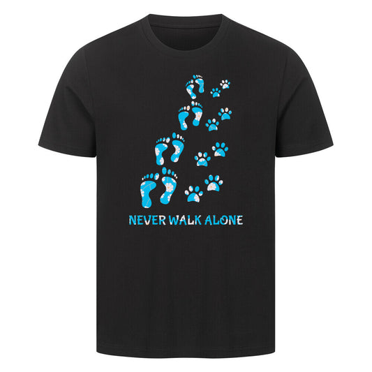 Premium T-Shirt "Never walk alone" Schwarz – hunde-shirt.de