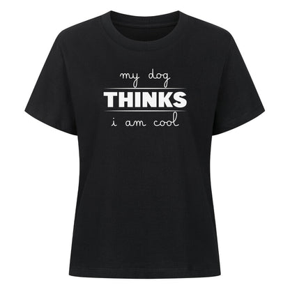 Premium Damen-Shirt "My dog thinks..." Schwarz – hunde-shirt.de