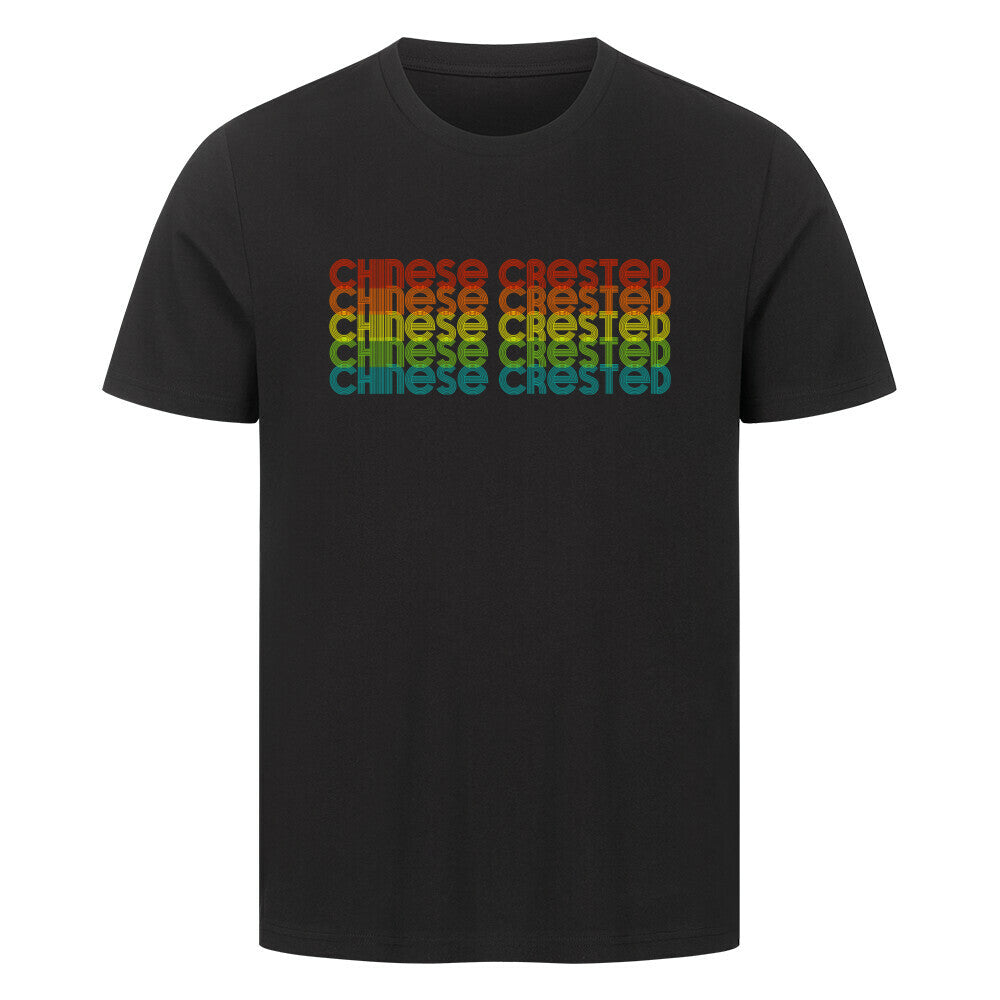 Premium T-Shirt "Chinese Crested - RETRO" Schwarz – hunde-shirt.de