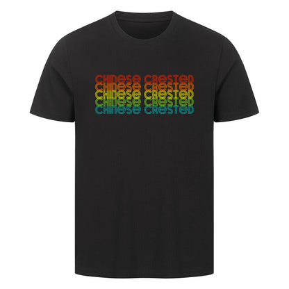 Premium T-Shirt "Chinese Crested - RETRO" Schwarz – hunde-shirt.de