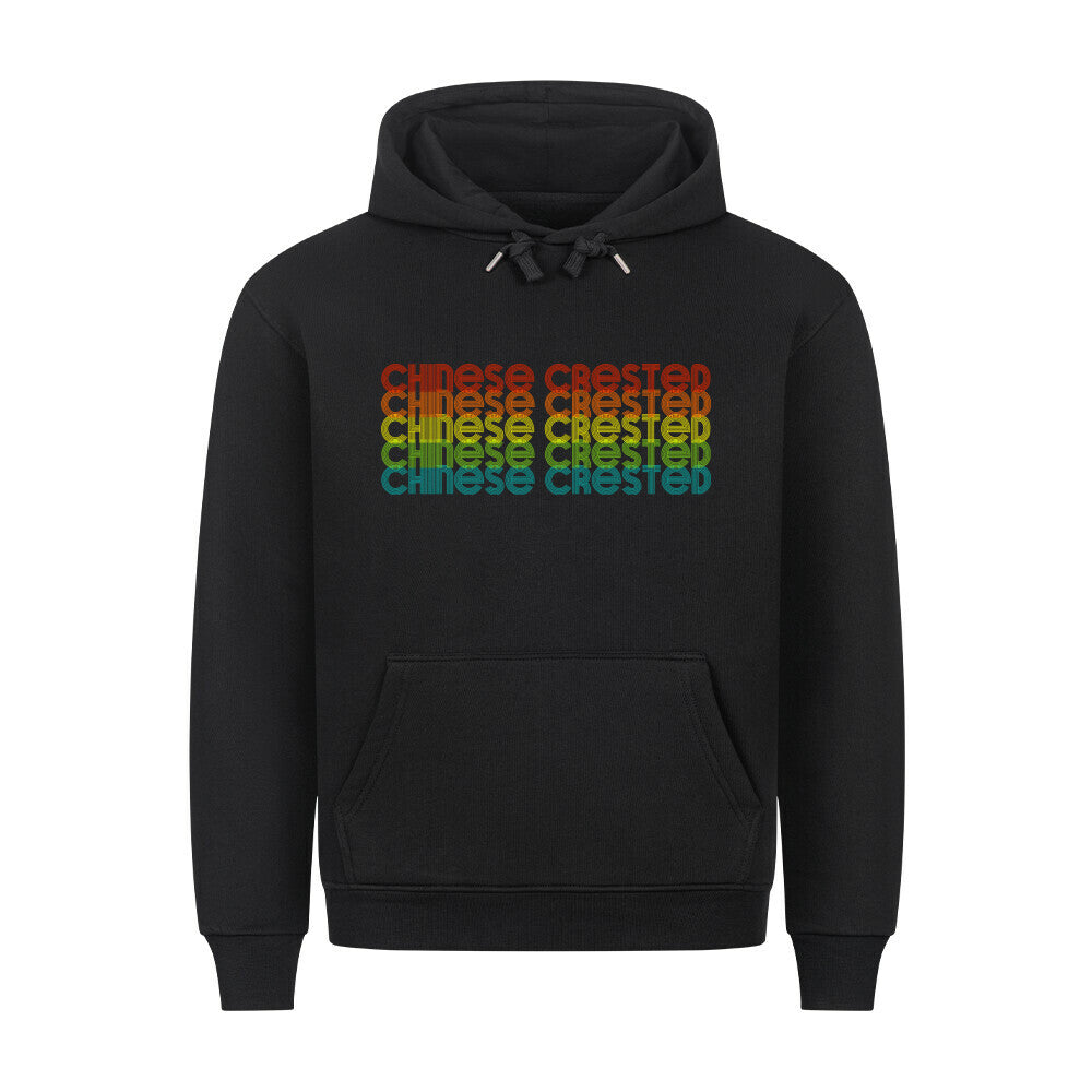 Premium Hoodie "Chinese Crested - RETRO" Schwarz – hunde-shirt.de