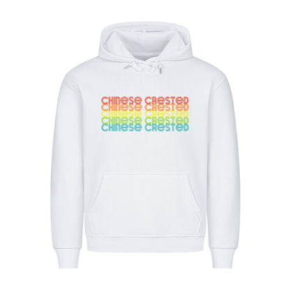 Premium Hoodie "Chinese Crested - RETRO" Weiß – hunde-shirt.de