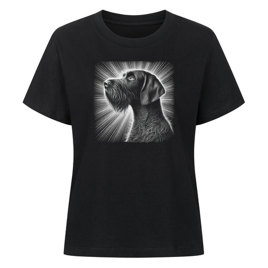 Premium Damen-Shirt "Deutsch Drahthaar - Shine" Schwarz – hunde-shirt.de