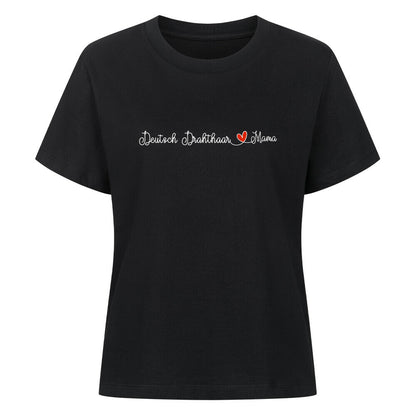 Premium Damen-Shirt "Deutsch Drahthaar - Mama" Schwarz – hunde-shirt.de