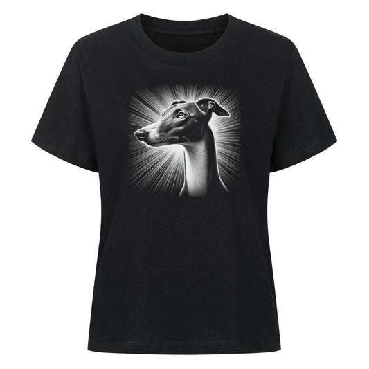 Premium Damen-Shirt "Greyhound - Bright" Schwarz – hunde-shirt.de