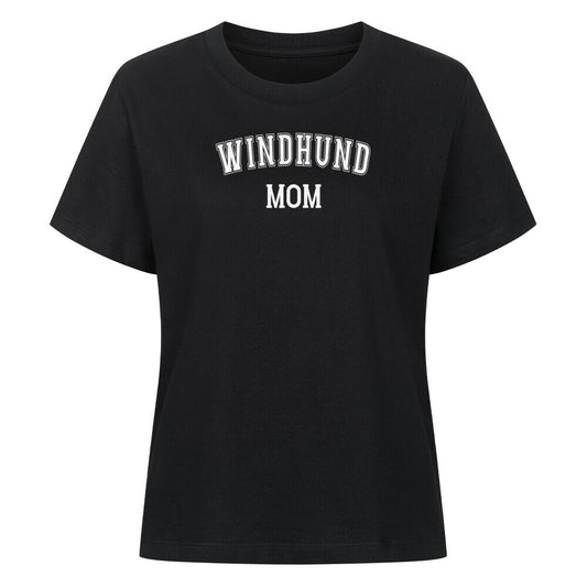 Premium Damen-Shirt "Windhund - MOM" Schwarz – hunde-shirt.de