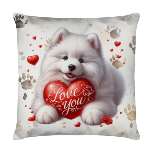 Kissen "American Eskimo - Love You" Weiß – hunde-shirt.de